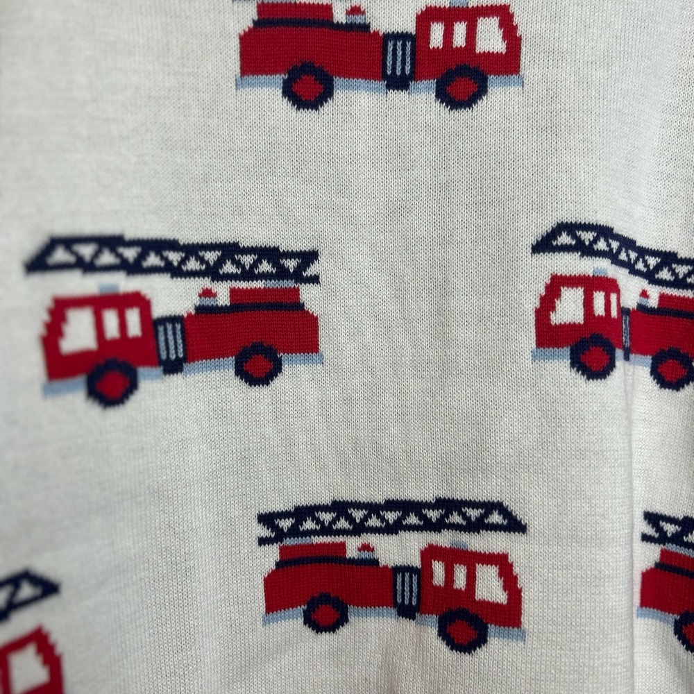NWT CLASSIC PREP CHARLIE FIRETRUCK ALLOVER SWEATER - Picture 2 of 7